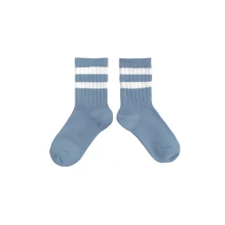 Collegien Sock Nico - Chaussettes A Cotes A Rayures Sport 803 Bleu Azur