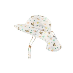 FlapJackKids Sun Hat With Neck Cape - Beaver