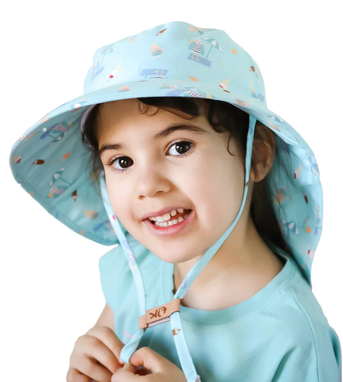 FlapJackKids Sun Hat With Neck Cape | Seaside - Image 3