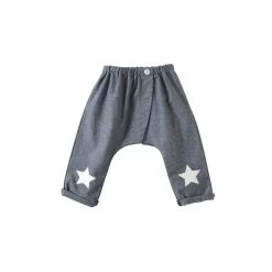 Hoppetta 10 Mois Cotton Nell Star Patch Pants Gray
