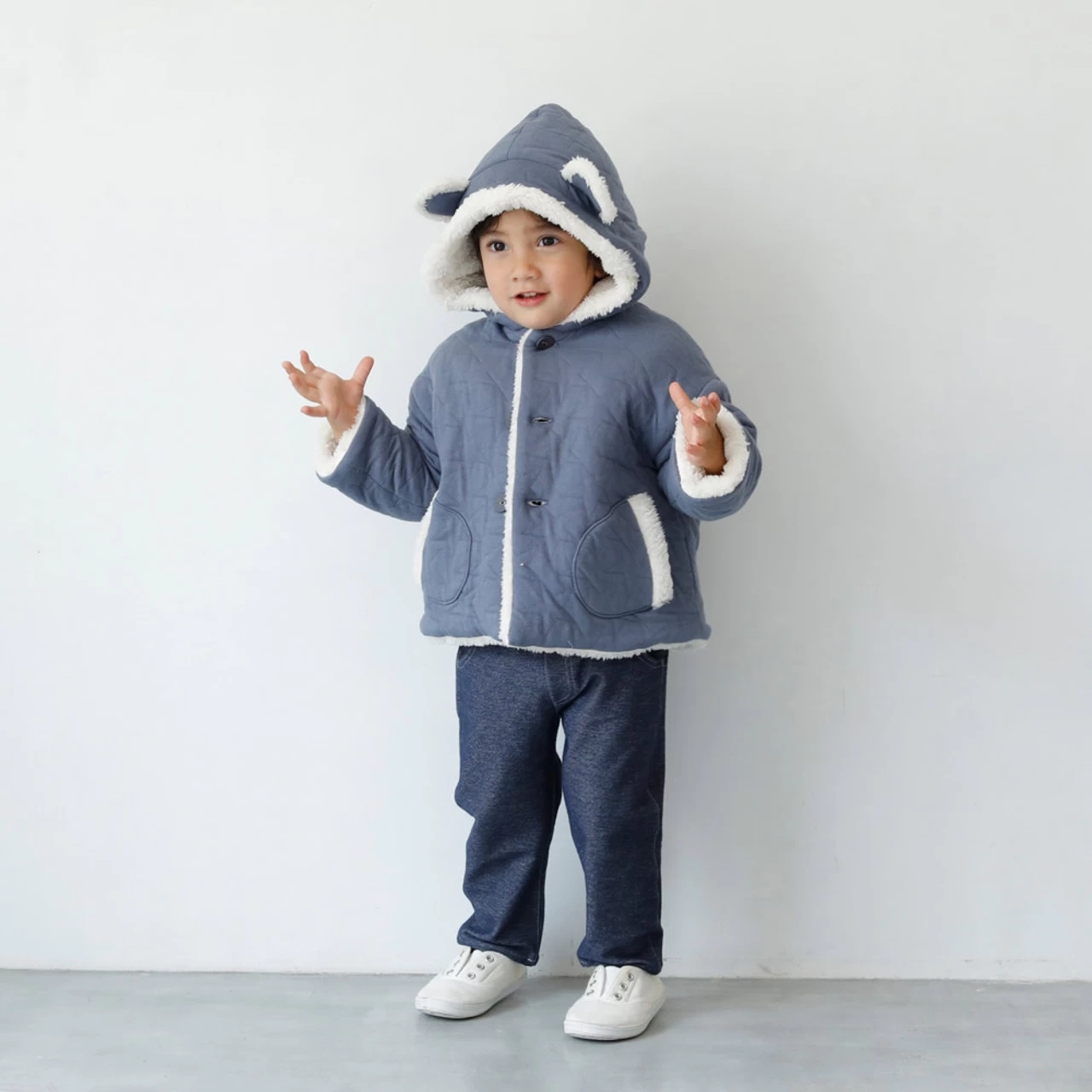 Hoppetta 10mois Quilt Coat 21FW Blue - Image 5