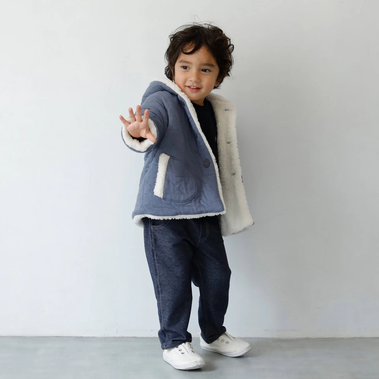 Hoppetta 10mois Quilt Coat 21FW Blue - Image 6