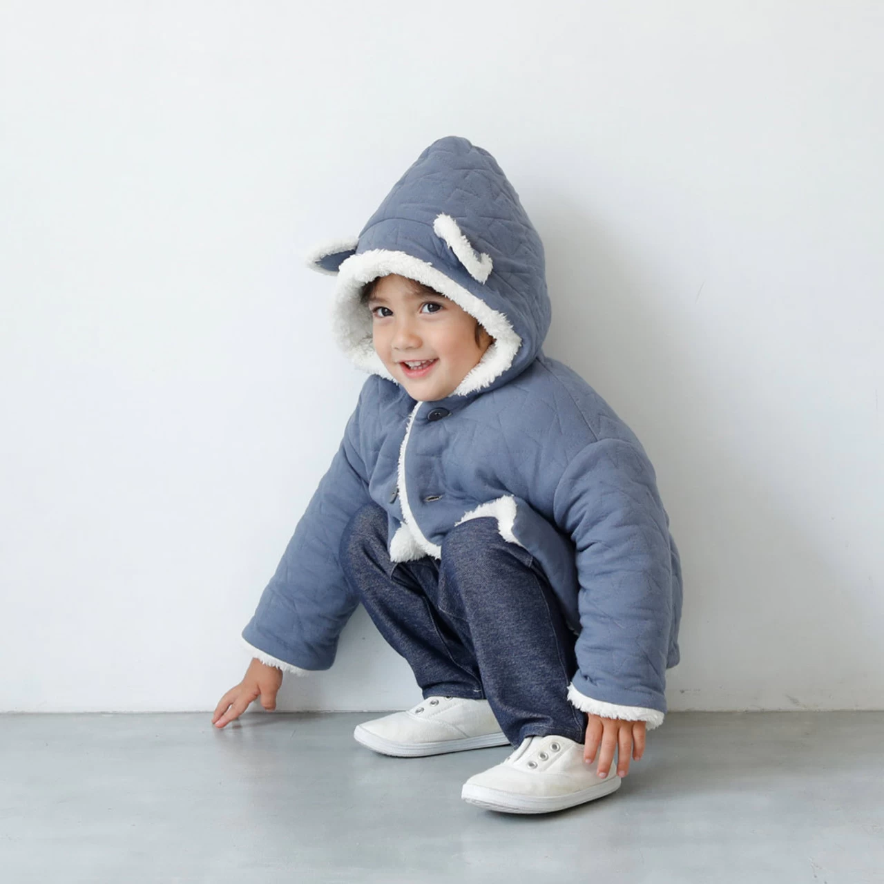 Hoppetta 10mois Quilt Coat 21FW Blue - Image 15