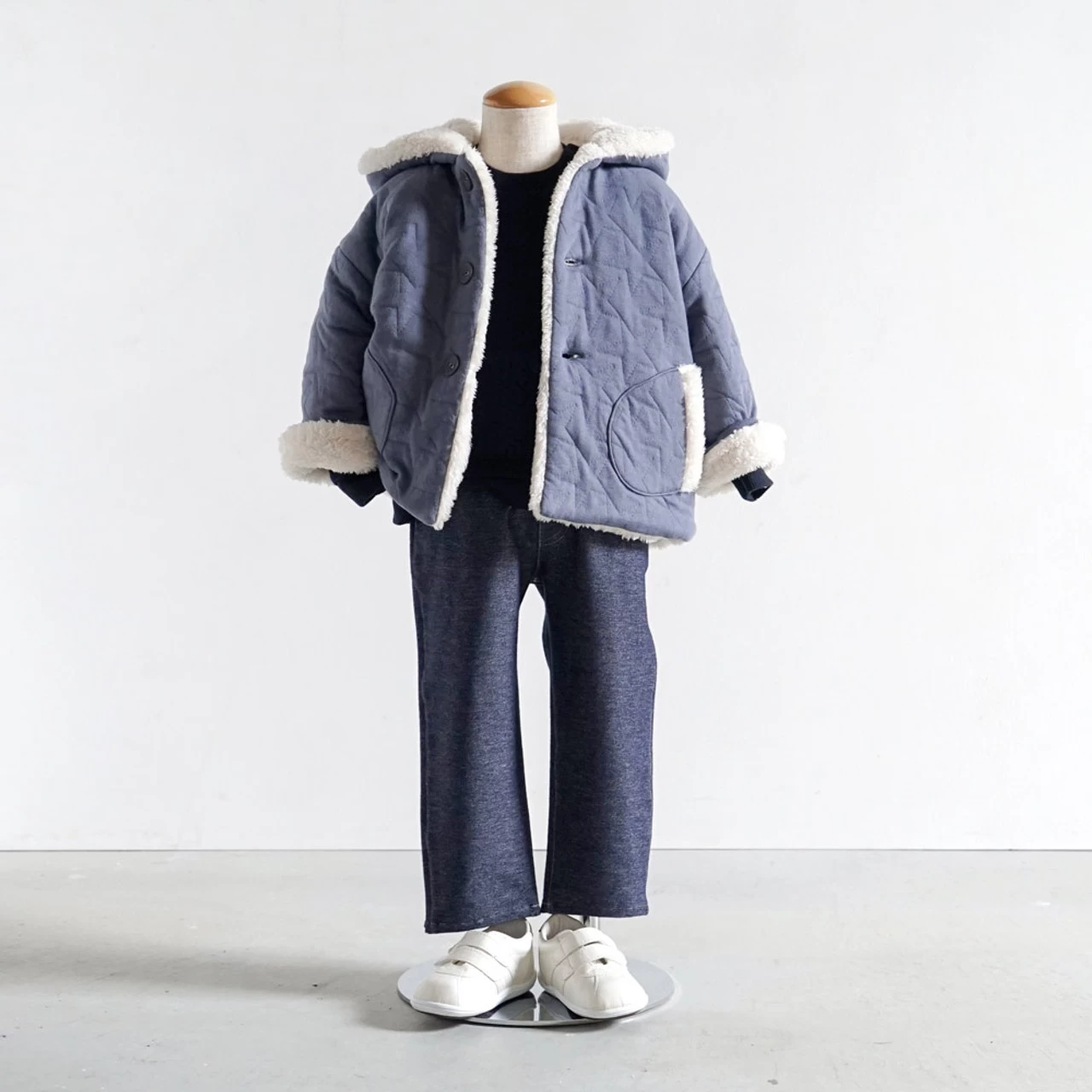 Hoppetta 10mois Quilt Coat 21FW Blue - Image 7