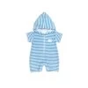 Kissy Kissy Wee Whales Terry Stripe Hooded Beach BLUE
