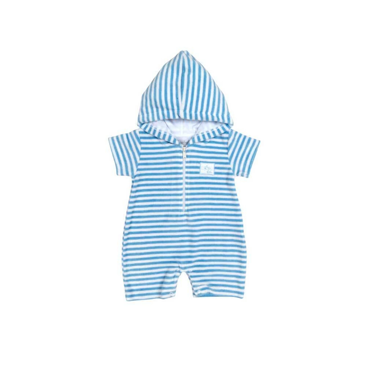 Kissy Kissy Wee Whales Terry Stripe Hooded Beach BLUE