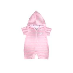Kissy Kissy Wee Whales Terry Stripe Hooded Beach PINK