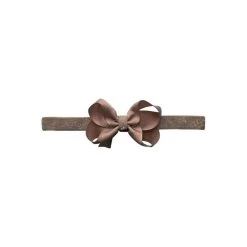 Milledeux Colored Glitter Medium Bow Hairband Chocolate 3-24M