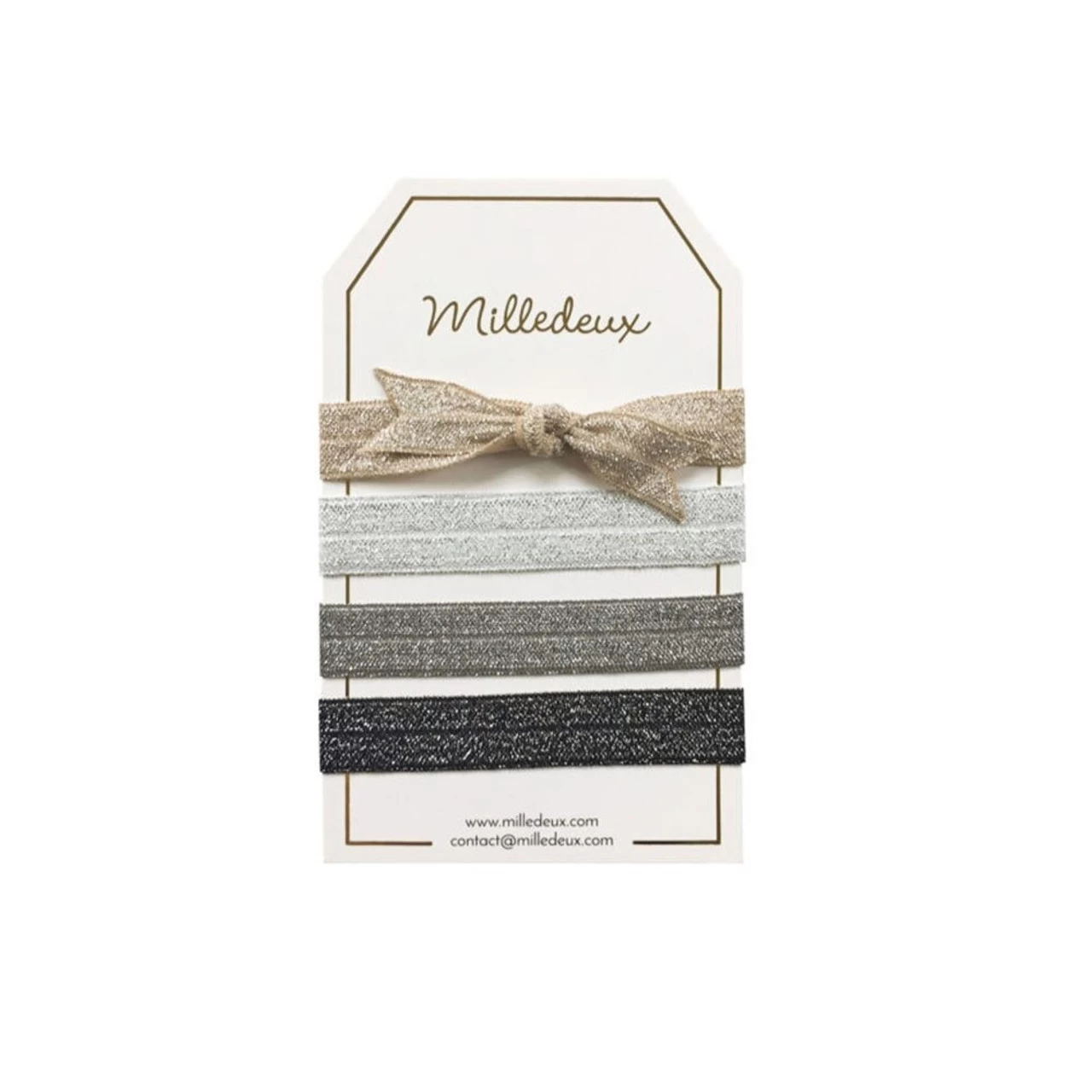 Milledeux Glitter Hairties Collection 4-Pack C14 Silver