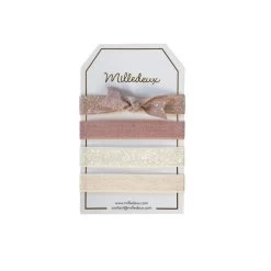 Milledeux Glitter Hairties Collection 4-Pack C3 White