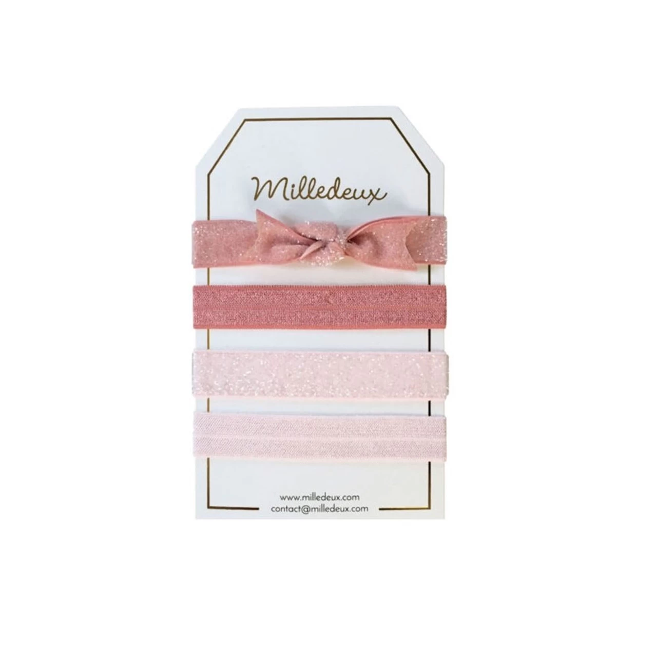 Milledeux Glitter Hairties Collection 4-Pack C6 Pink