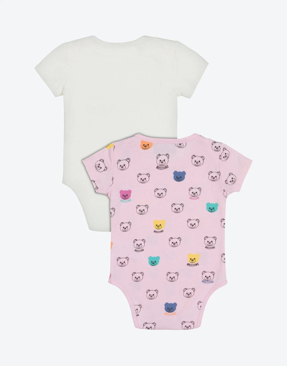 Moschino Bodysuit Gift TeddyB Multicolor 2PK 22SS Pink - Image 3