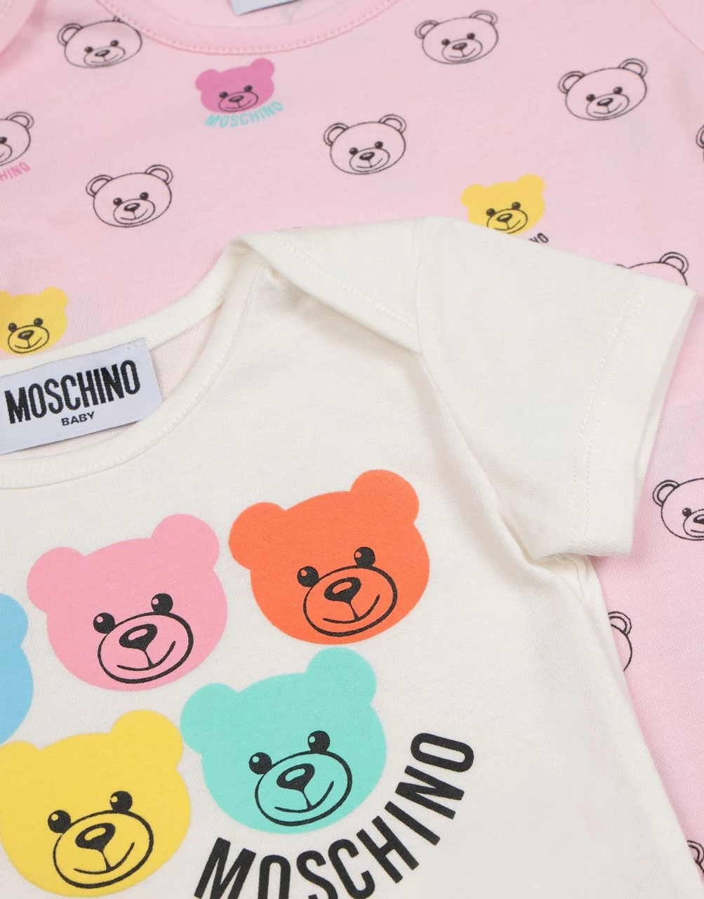 Moschino Bodysuit Gift TeddyB Multicolor 2PK 22SS Pink - Image 2
