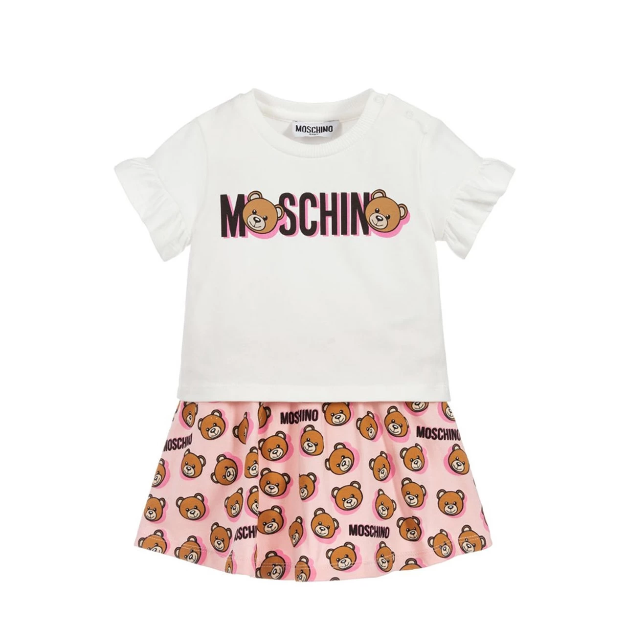 Moschino Teddy Shadow T-shirt And Skirt Set 3A