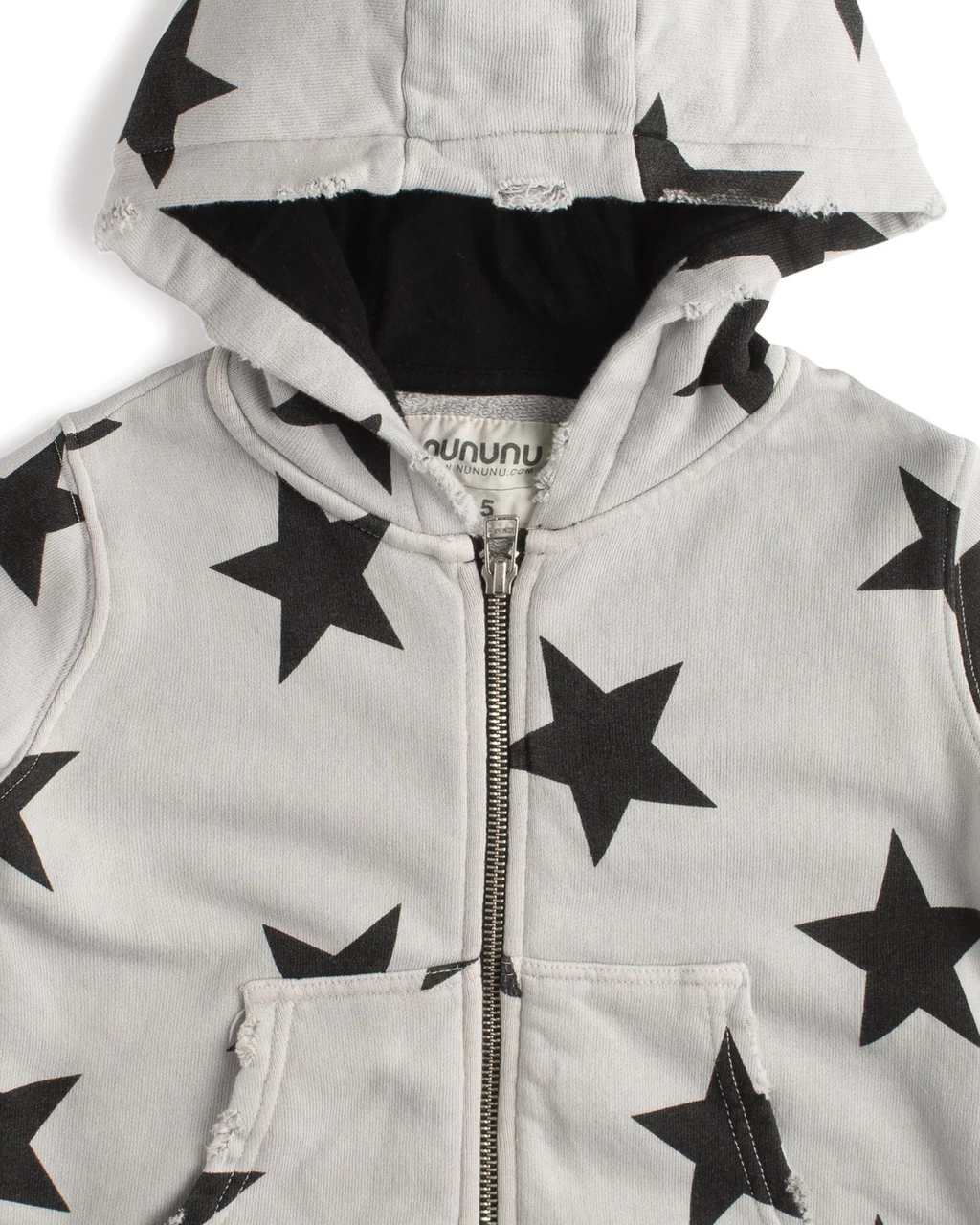 Nununu Star Zip Hoodie - ICE GREY - Image 2