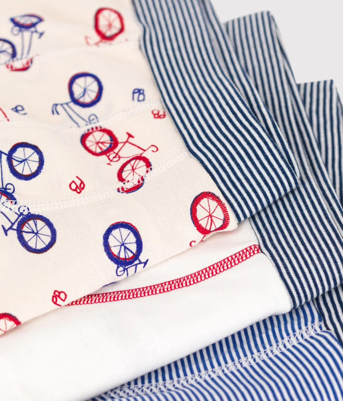 PETIT BATEAU 3 BOXERS BLUE & BICYCLE - Image 2