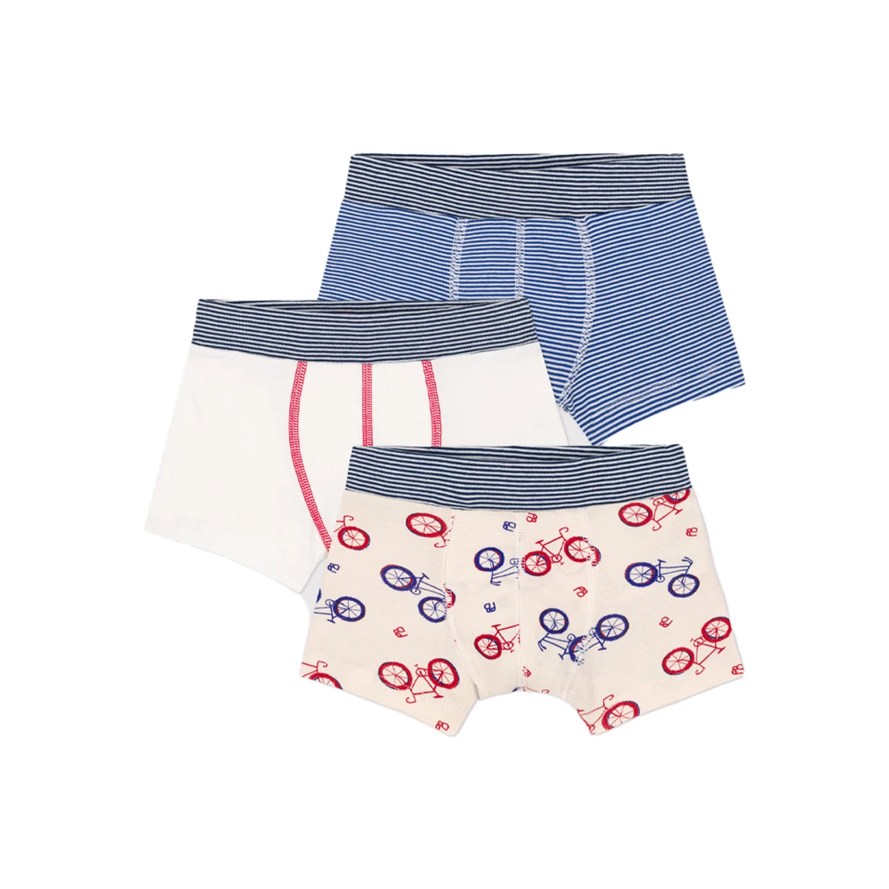 PETIT BATEAU 3 BOXERS BLUE & BICYCLE