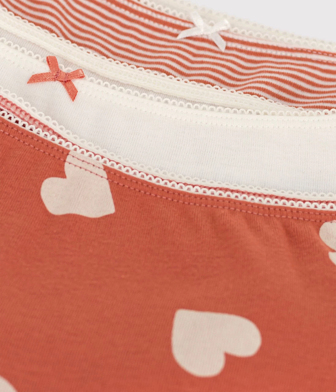 PETIT BATEAU 3 SHORTIES RED & WHITE - Image 2