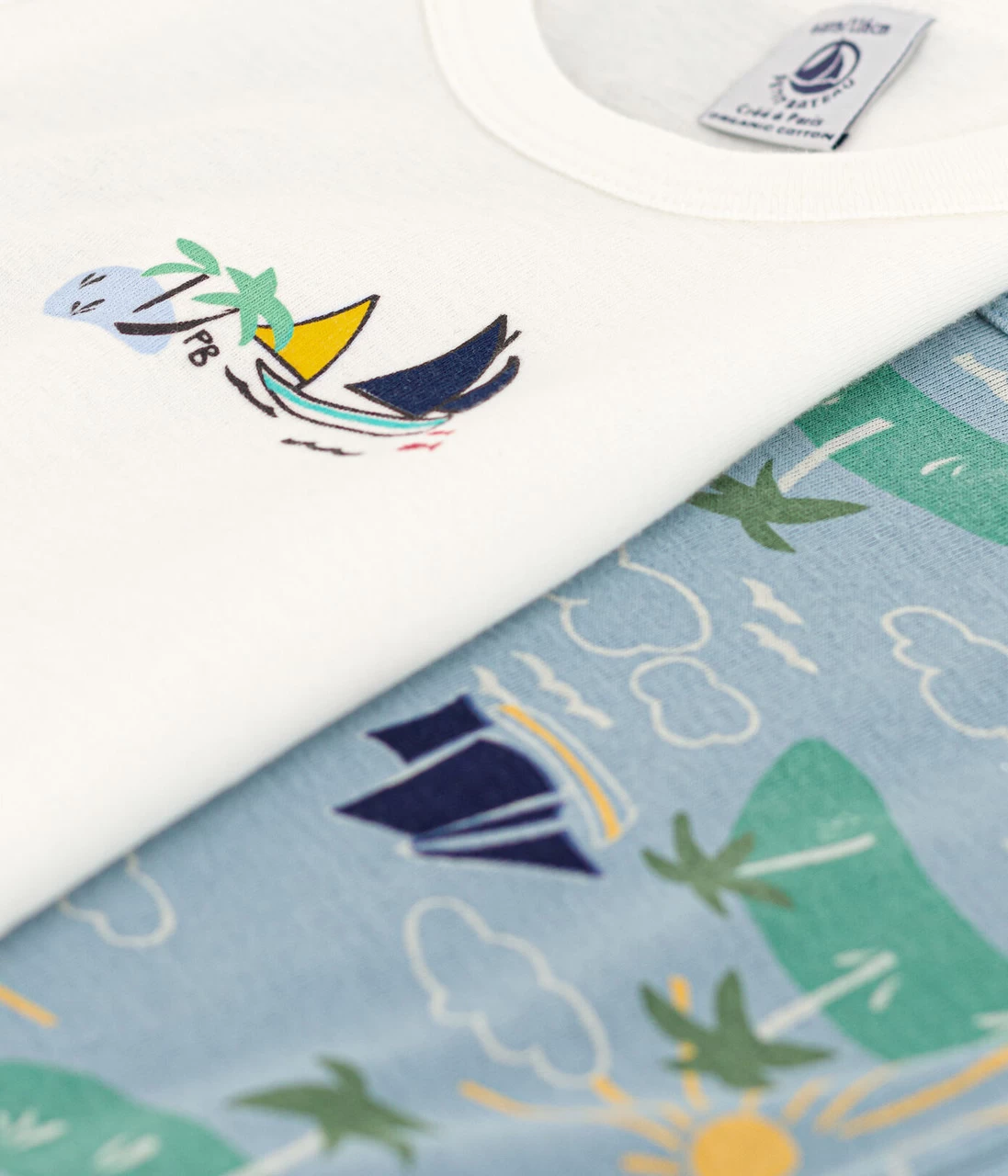 Petit Bateau 2 Debardeurs Vest ORIGIN Morocco Boat & Blue Island - Image 3