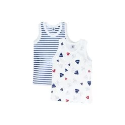 Petit Bateau Set Of 2 Boy's Tank Tops Blue