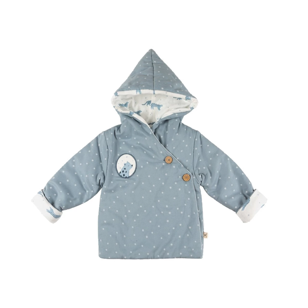 Red Caribou Reversible Jacket Magic Flakes Blue Fog