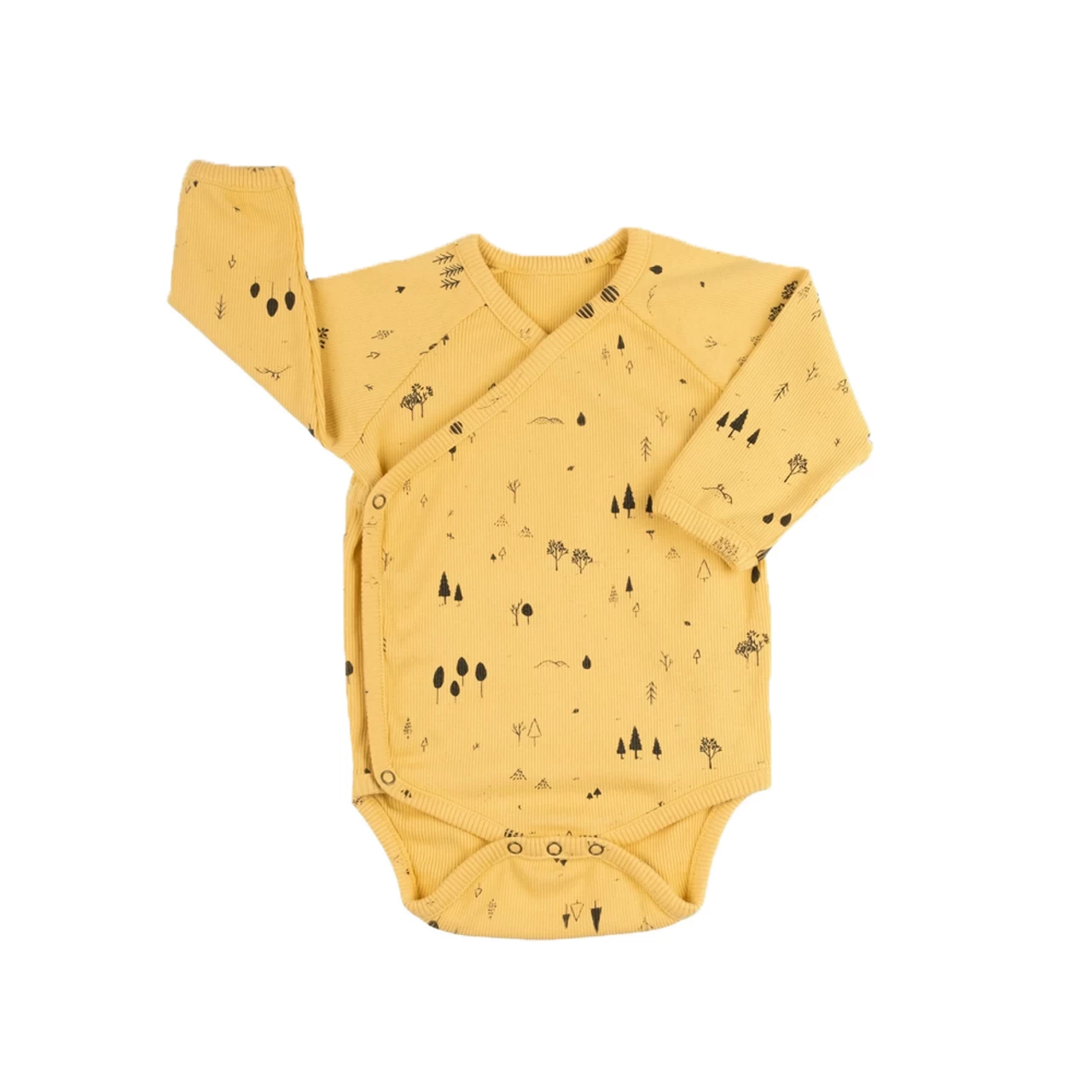 Red Caribou Rib Kimono Onesie FW21 The Woods Cornsilk