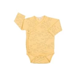 Red Caribou Ribbed Kimono Onesie Schooling Fish Corn Silk