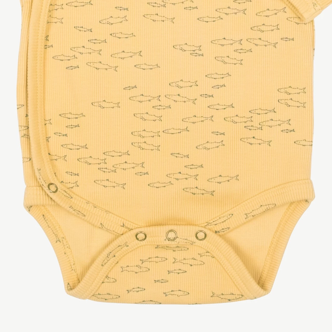 Red Caribou Ribbed Kimono Onesie Schooling Fish Corn Silk - Image 2