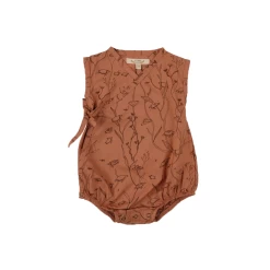 Red Caribou Woven Onesie Sea Turtles Mocha Mousse