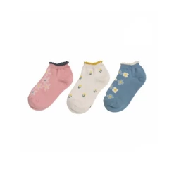 Stample Ankle Socks 3P Kid’s Socks Flower Pattern S