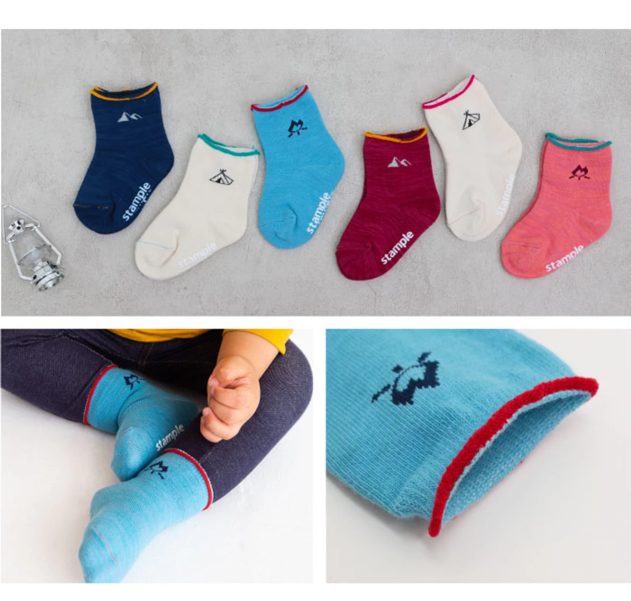 Stample Baby Socks 3Pairs 21FW 72291Camp Boy - Image 3