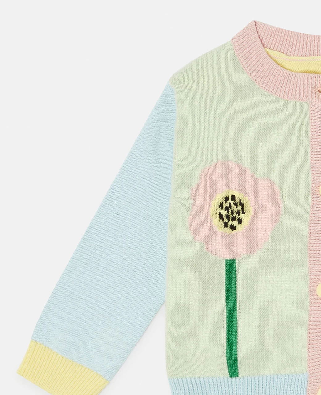Stella McCartney Girl Color Block Cardigan With Flower - Image 4