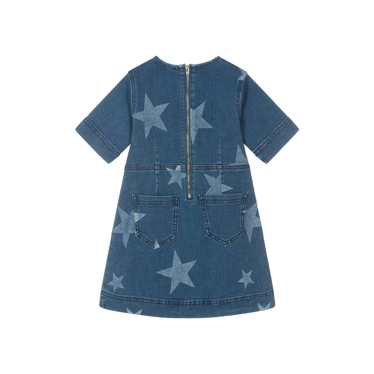 STELLA MCCARTNEY StellaMcCartney Girl Ss Bleached Stars Strech Denim Dress - Image 2